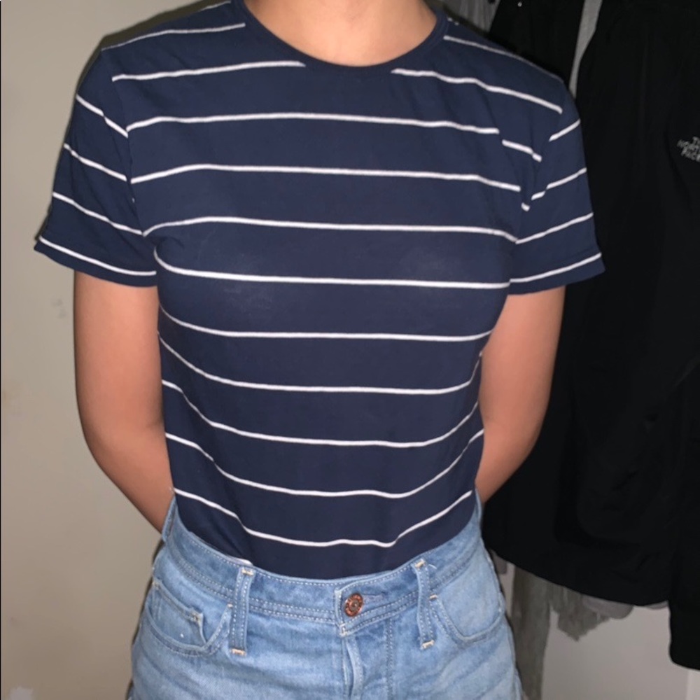 Brandy Melville blue stripped t-shirt